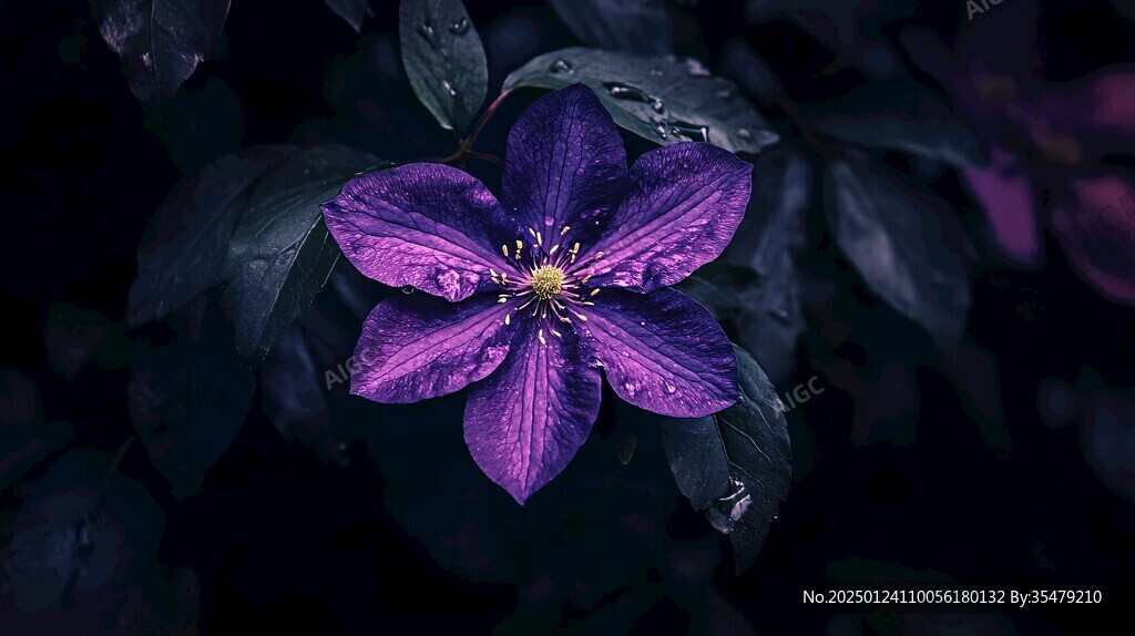 雨中紫微花