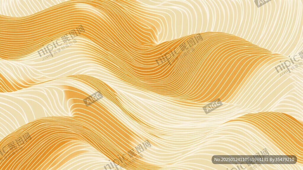 波浪线条画