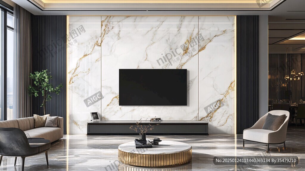 轻奢大理石背景墙