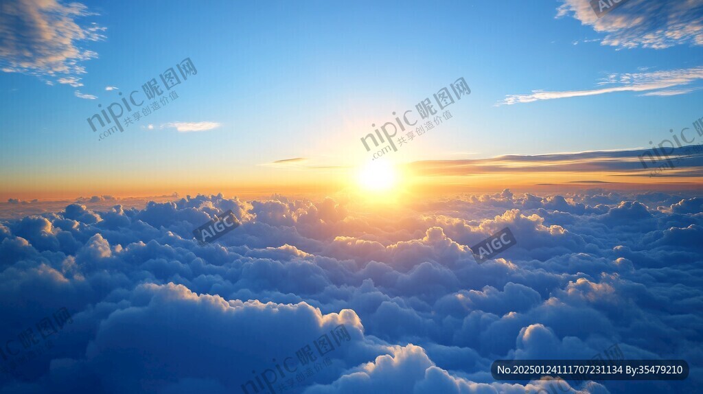 云海落日背景