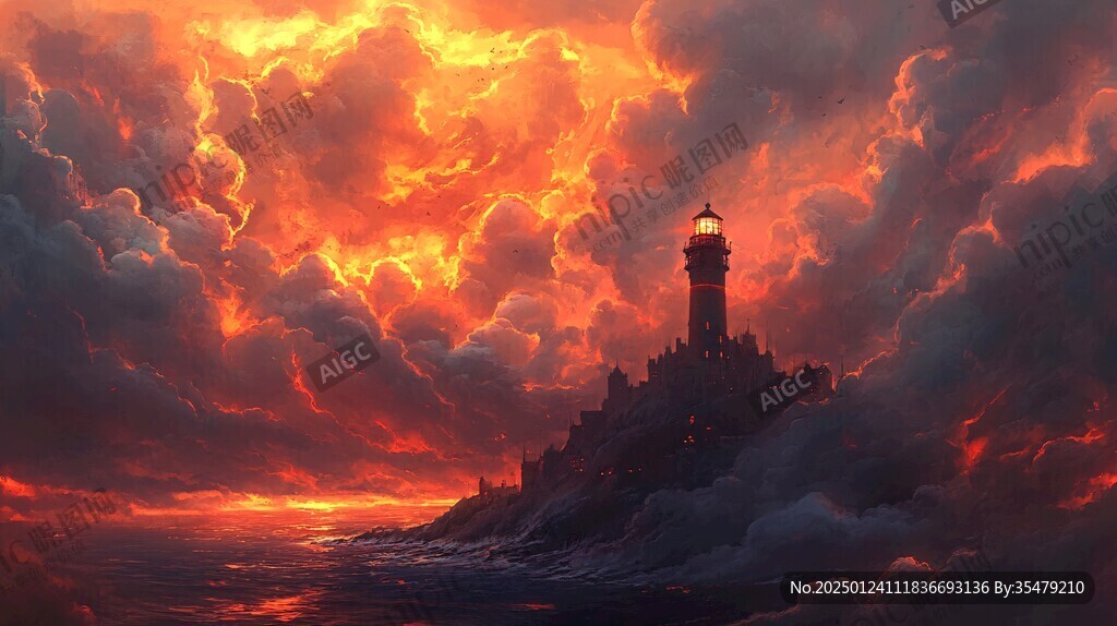 3d云海悬浮小岛