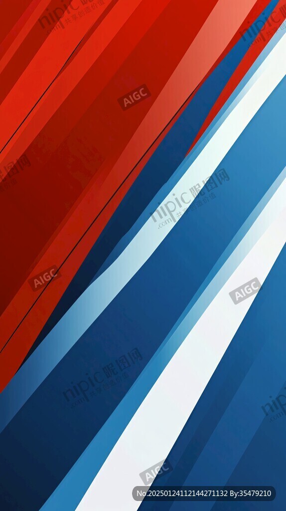简约大气红色蓝色