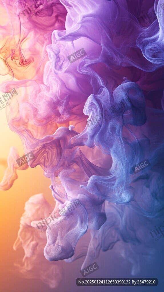 彩色烟雾晕染梦幻墨迹