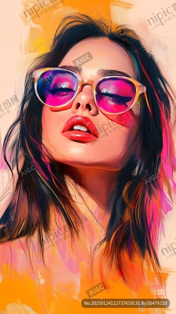 墨镜人物插画