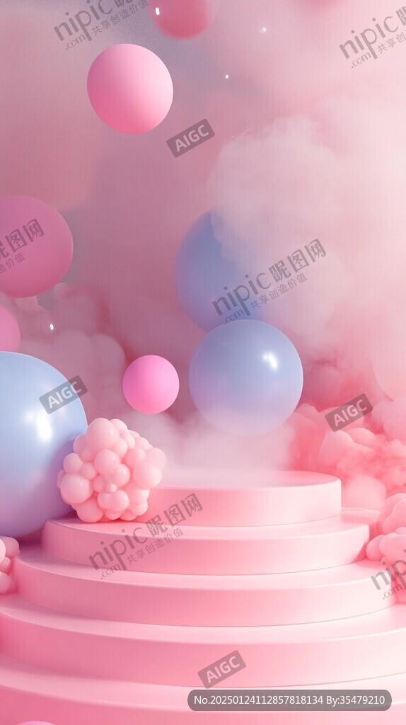 温柔粉红色立体背景