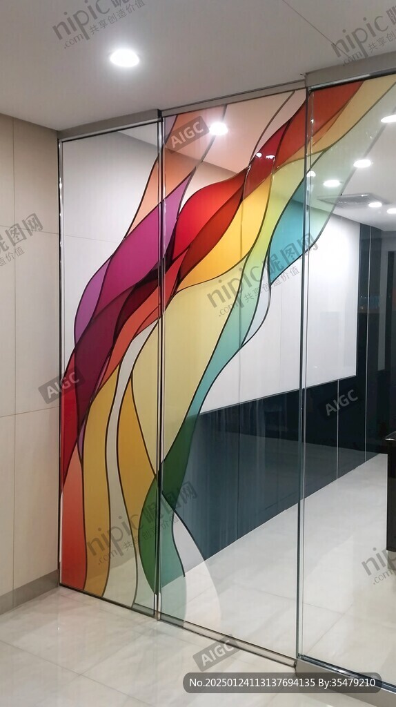 五彩玻璃隔断