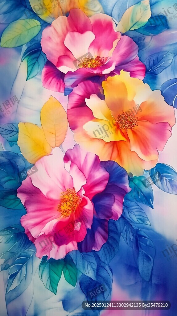 彩色绚丽梦幻唯美花朵
