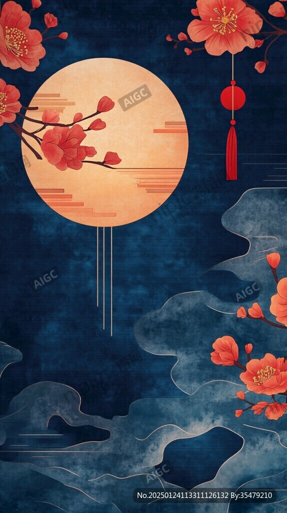 花好月圆插画