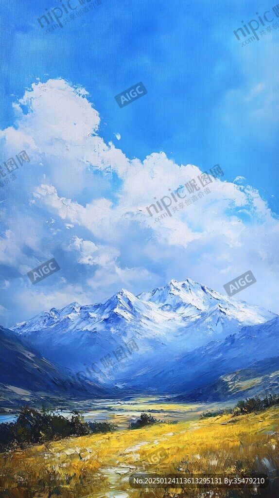 雪峰油画