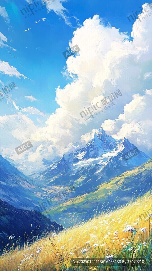 插画图山插画