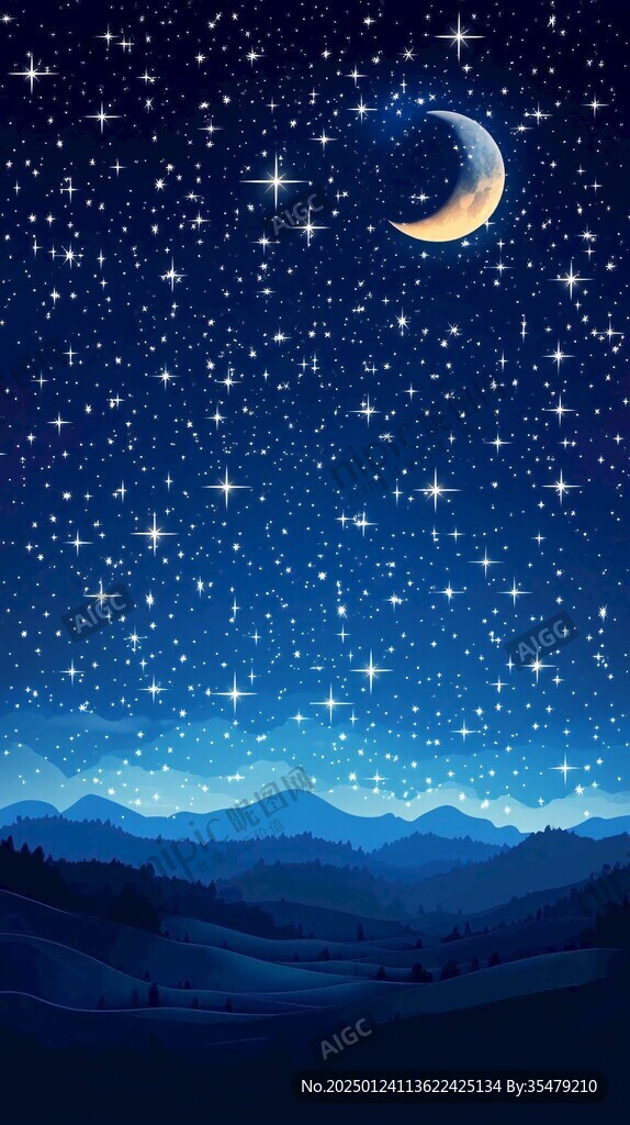 创意夜晚星点流星