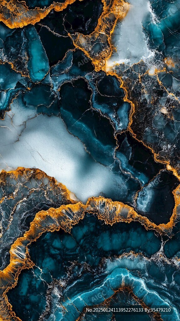 蓝色透光大理石装饰画