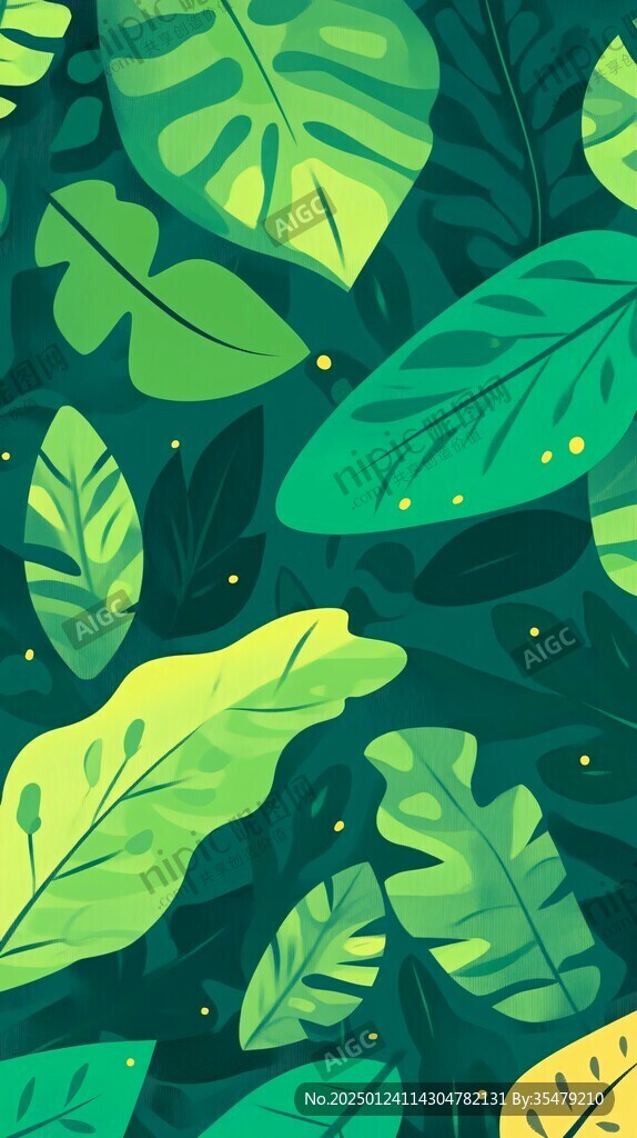 植物背景扁平插画