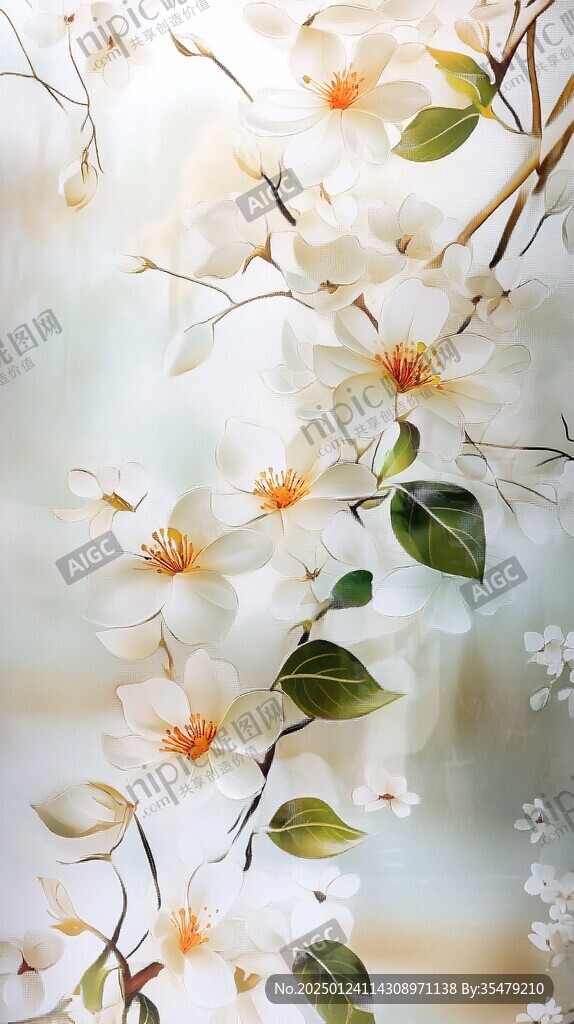桐花插画
