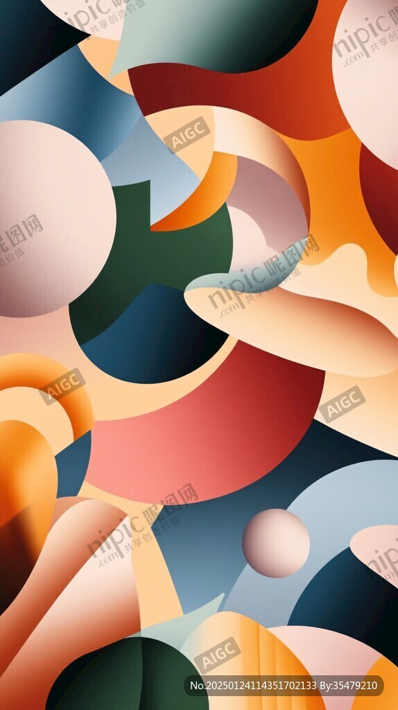 简洁大气拼色曲线纹理