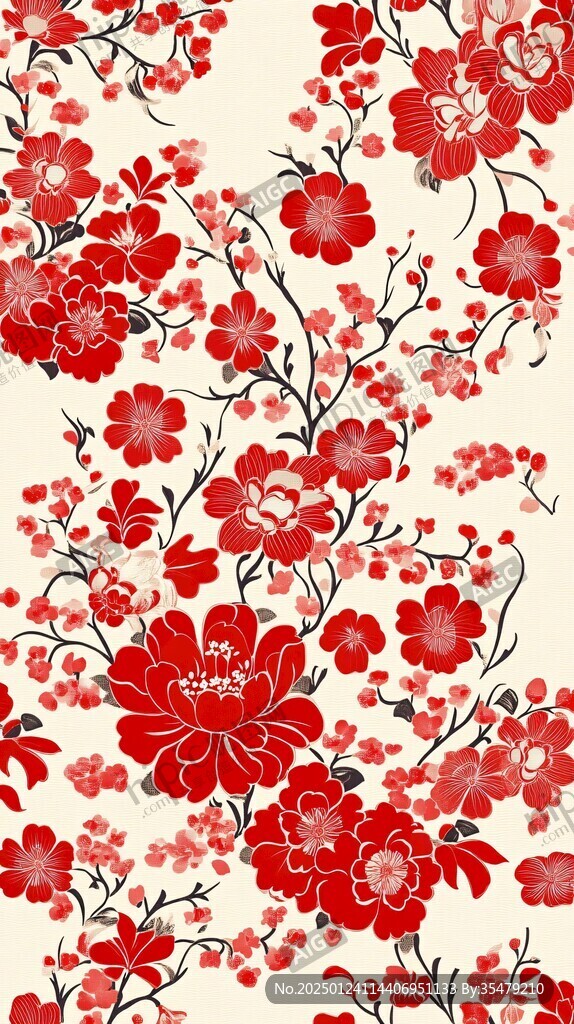 喜庆碎花包装图案