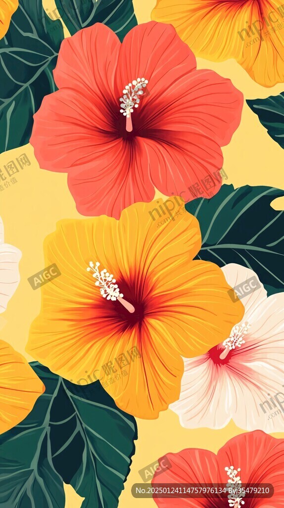 扶桑花插画