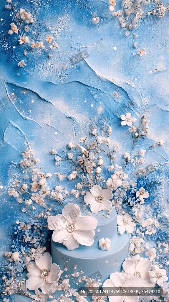 冰蓝雪花花艺设计