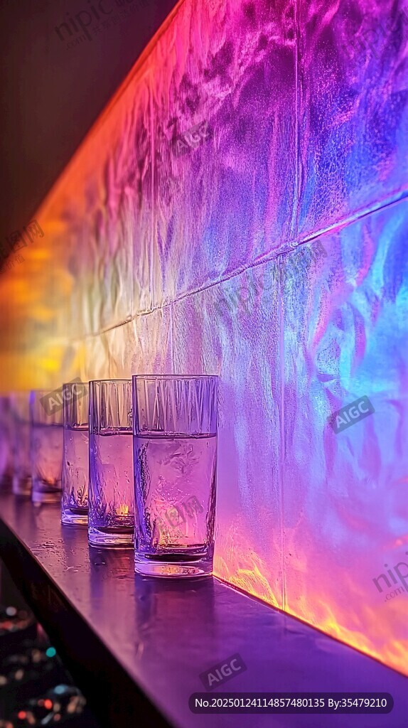 蓝紫红色酒吧包房背景