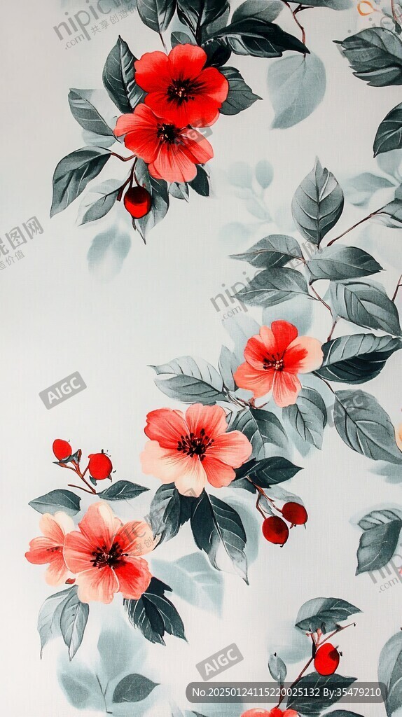 花红果壁画