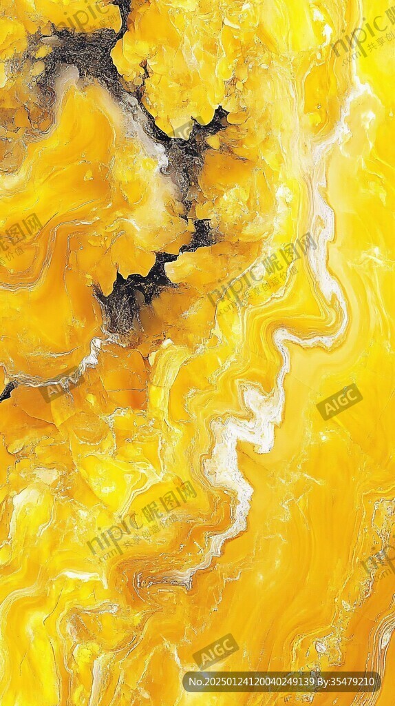 黄色流体艺术画