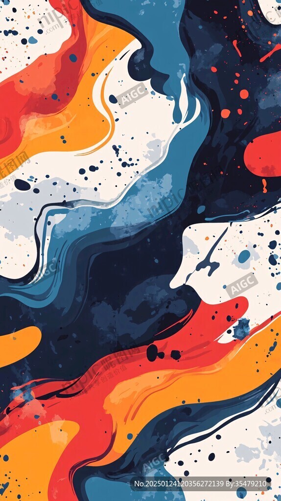 流体元素插画