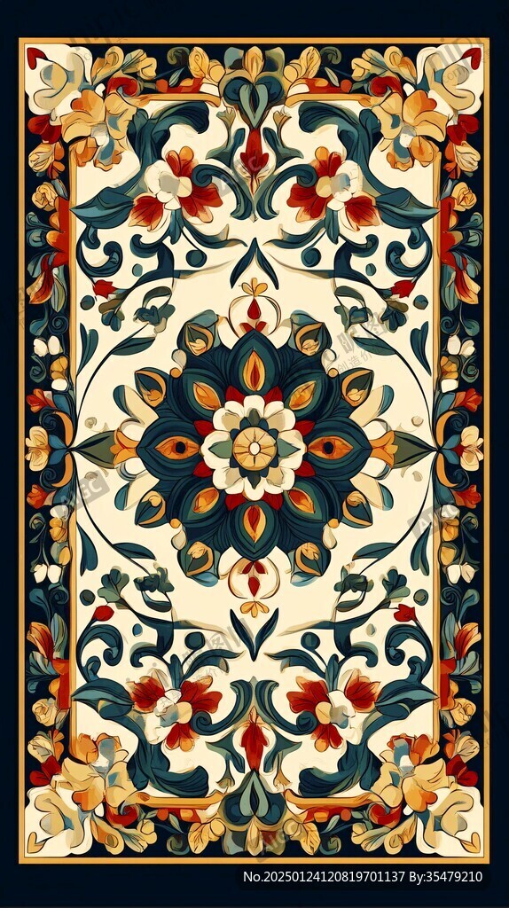 原创欧式花纹方巾图案