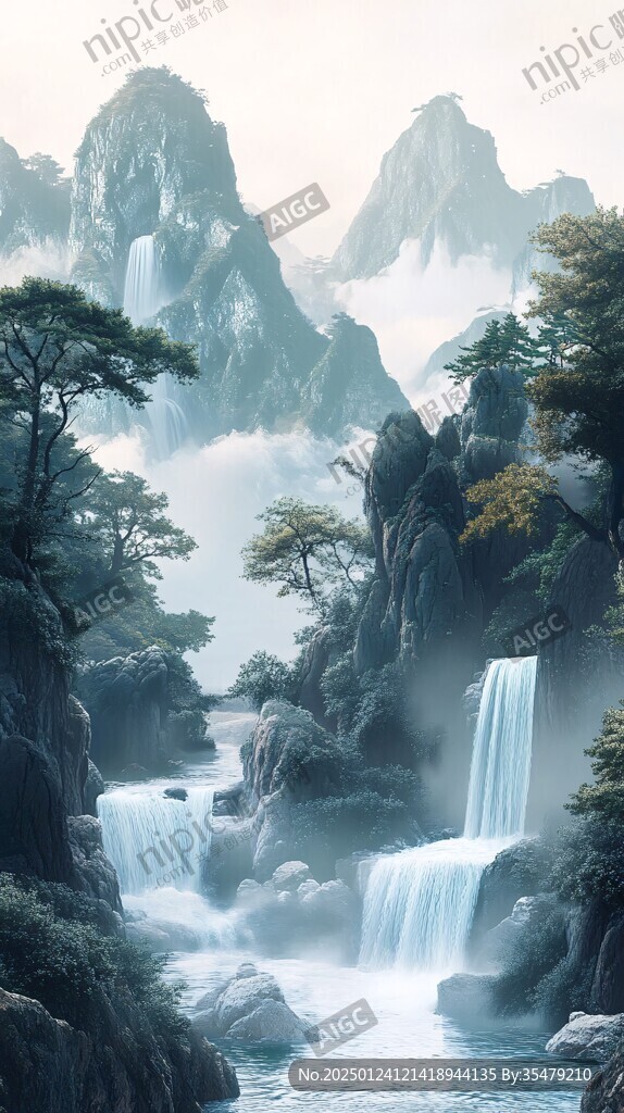 3d渲染山水画