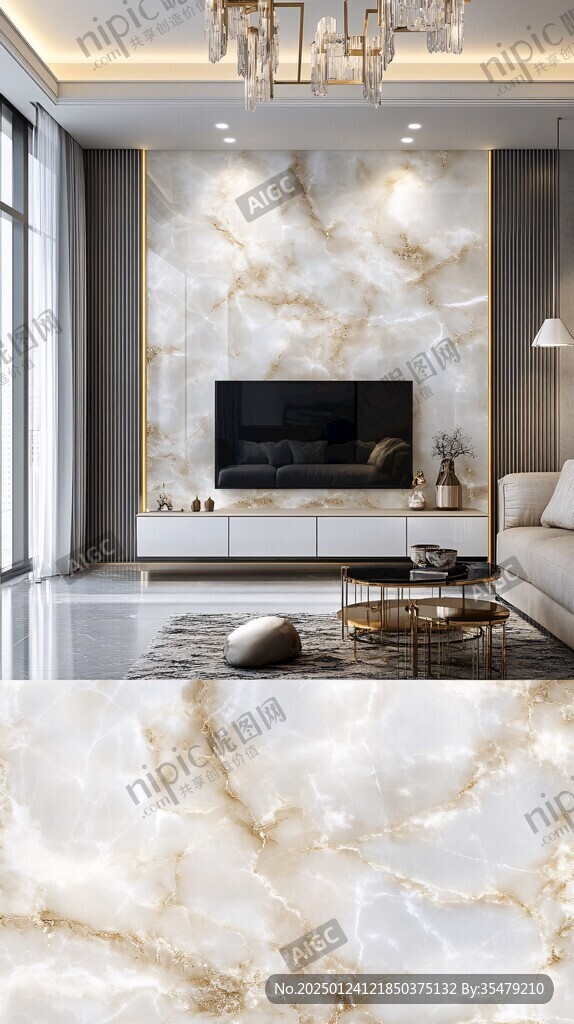 轻奢大理石背景墙
