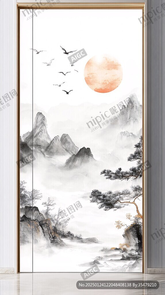 高端移门屏风装饰画
