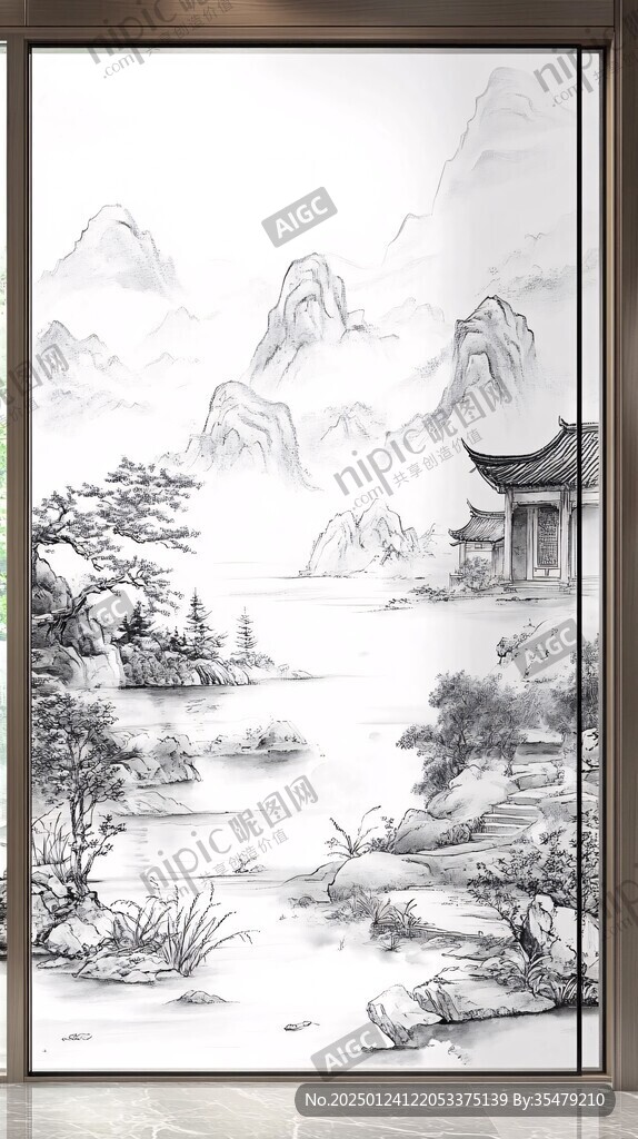 新中式山水门窗