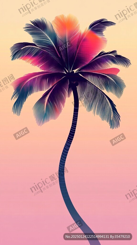 粉色椰树