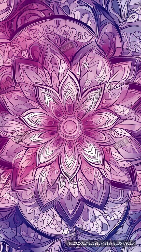 紫蓝色曼陀罗花纹