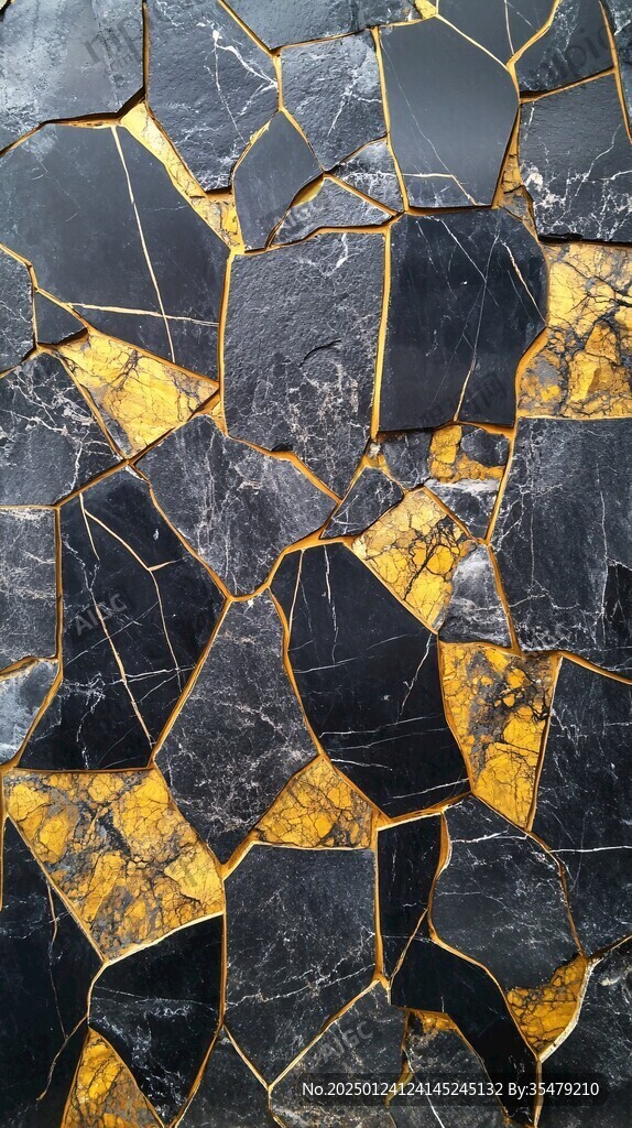 黑金色裂纹透光大理石