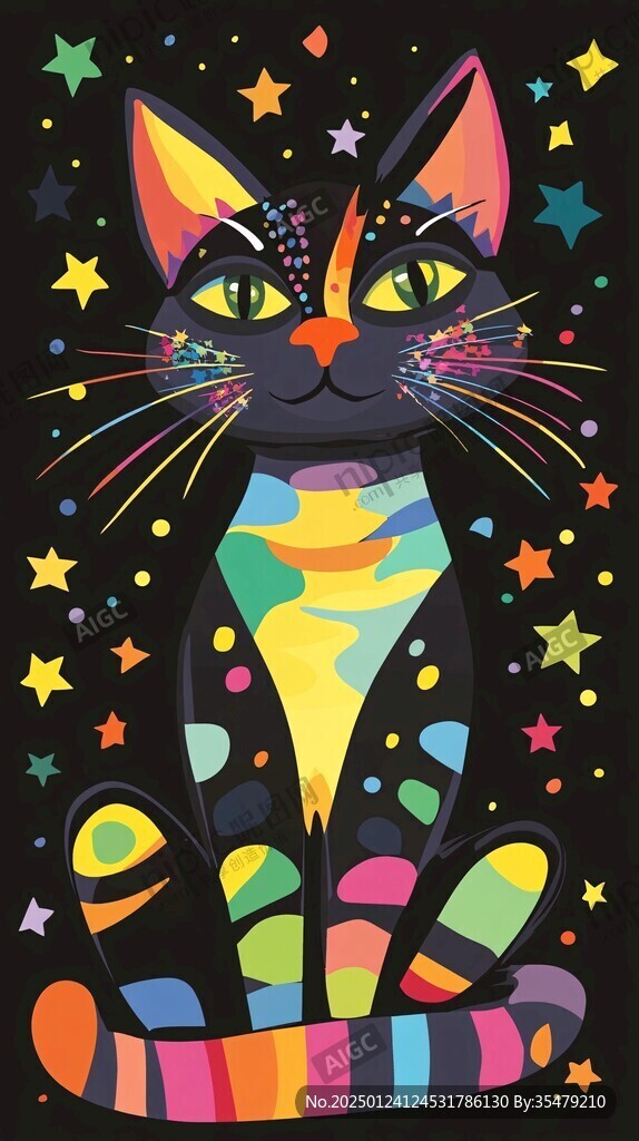 猫咪海报插画