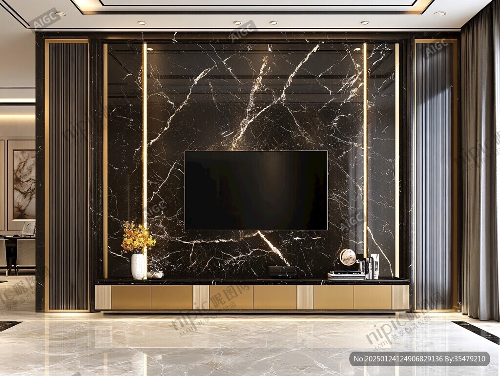 轻奢大理石背景墙