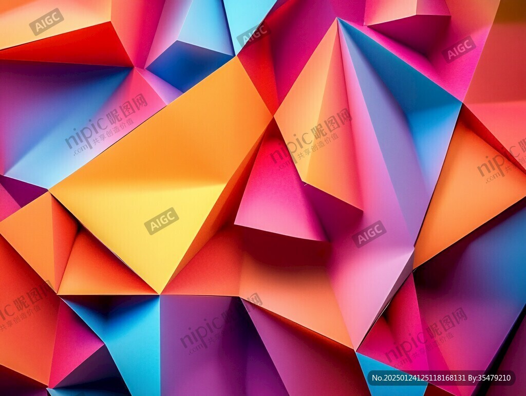 炫彩撞色立体质感背景