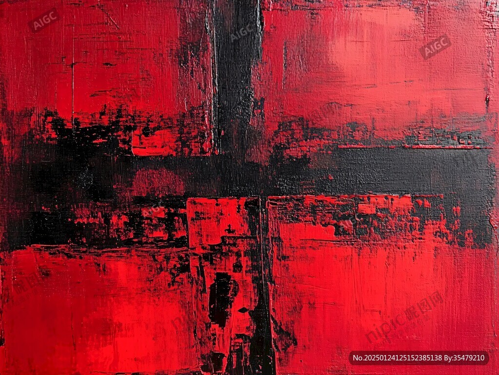 红色抽象画