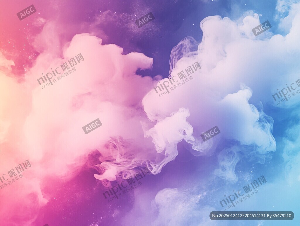 彩色烟雾晕染梦幻墨迹