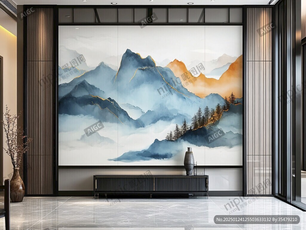 巨幅山水画现代水墨画