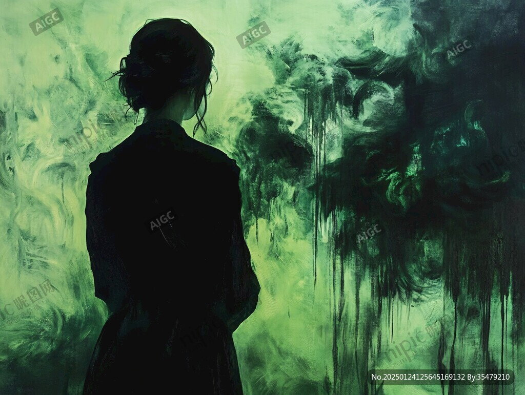穿着绿色衣服的女人