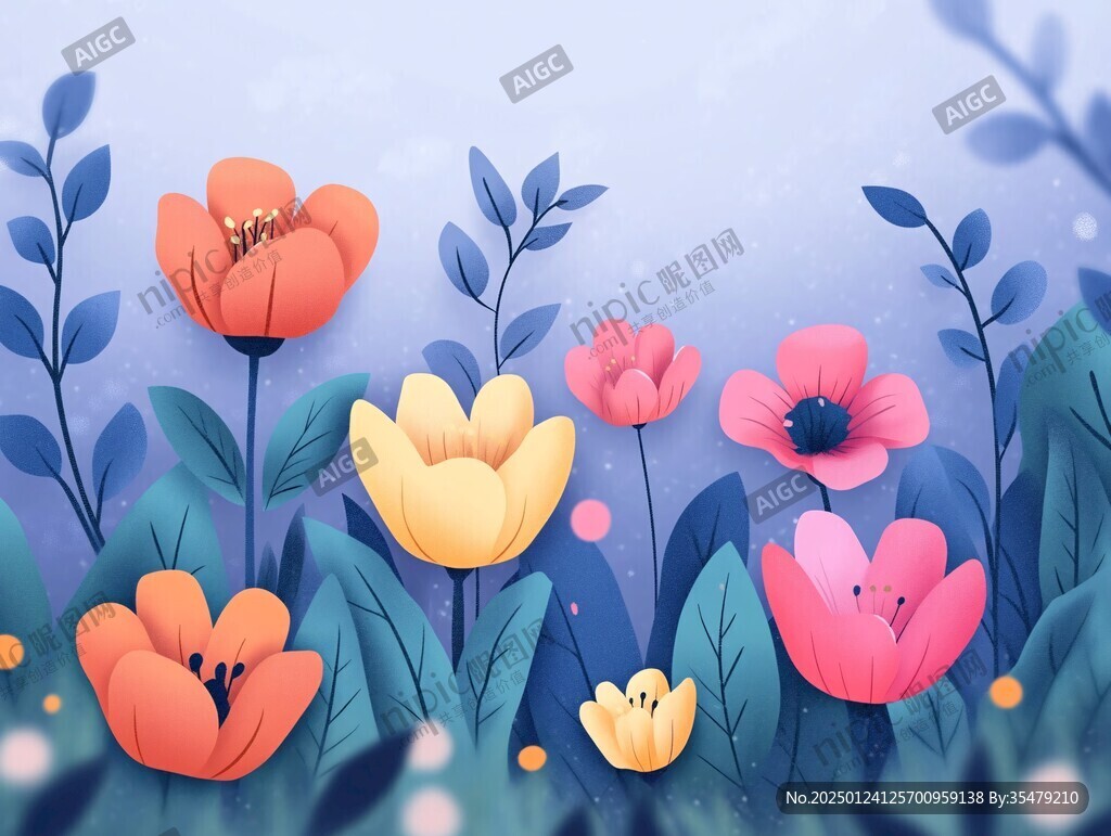 花丛插画