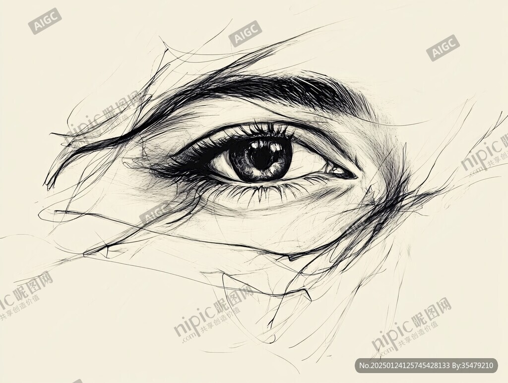美女眼睛插画