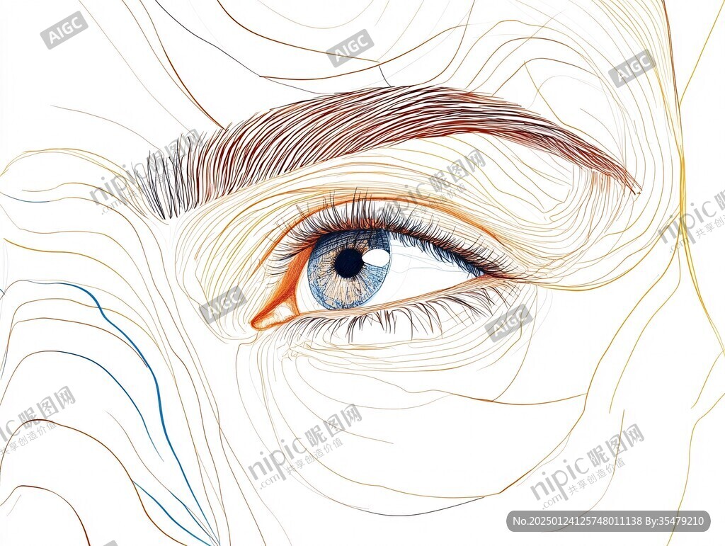 美女眼睛插画