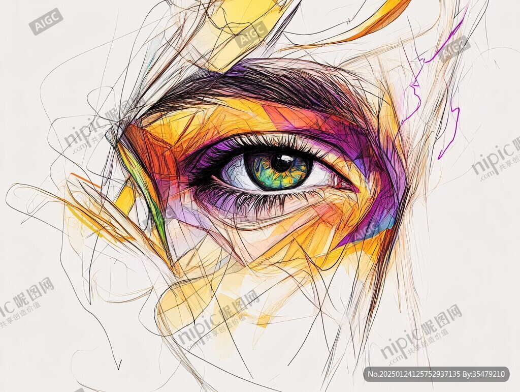 美女眼睛插画