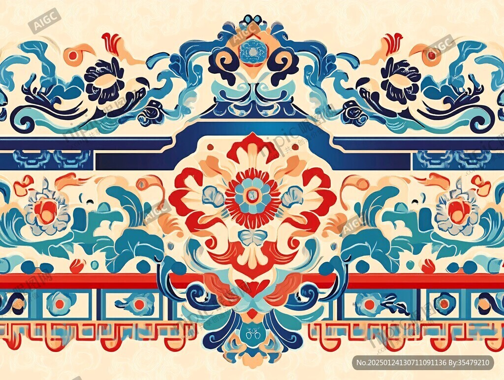 蒙古花纹设计