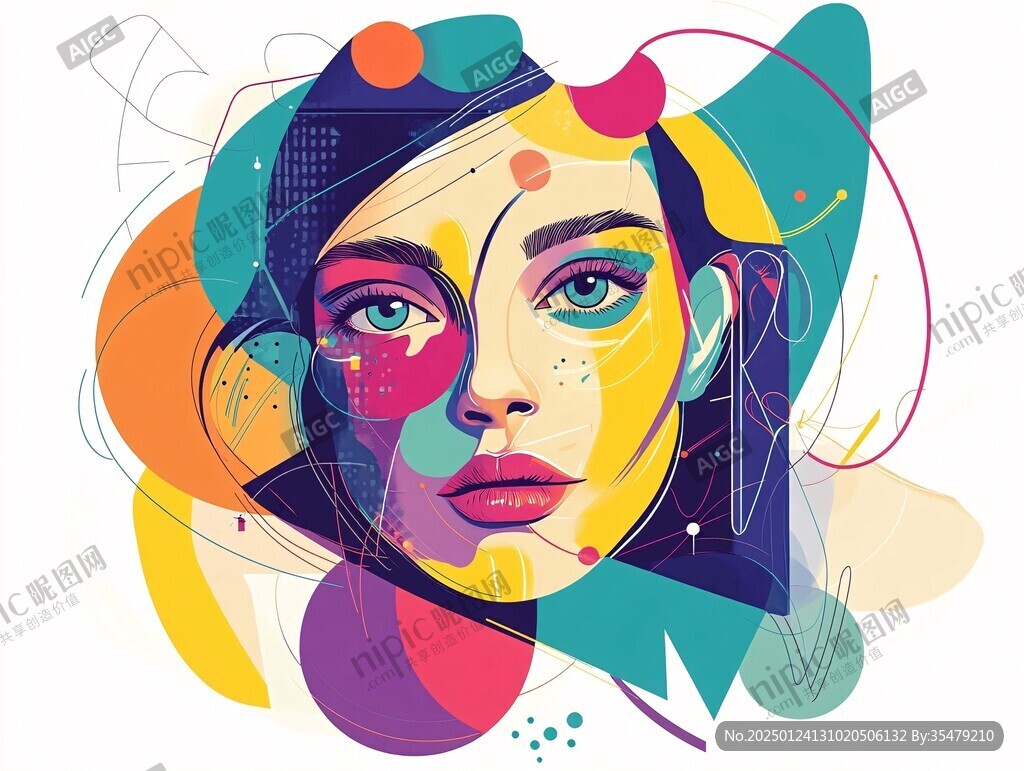 潮流插画美女人物插画