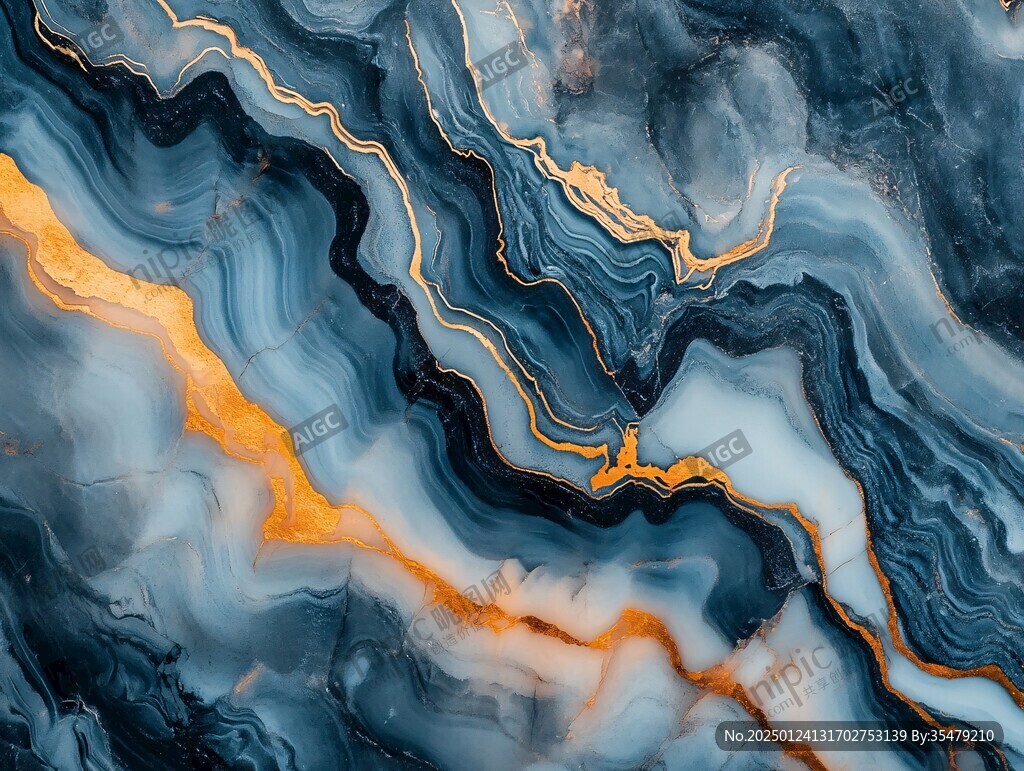 渐变抽象流体装饰画