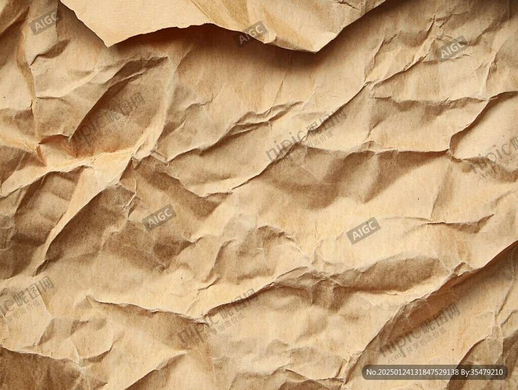 揉皱的牛皮纸