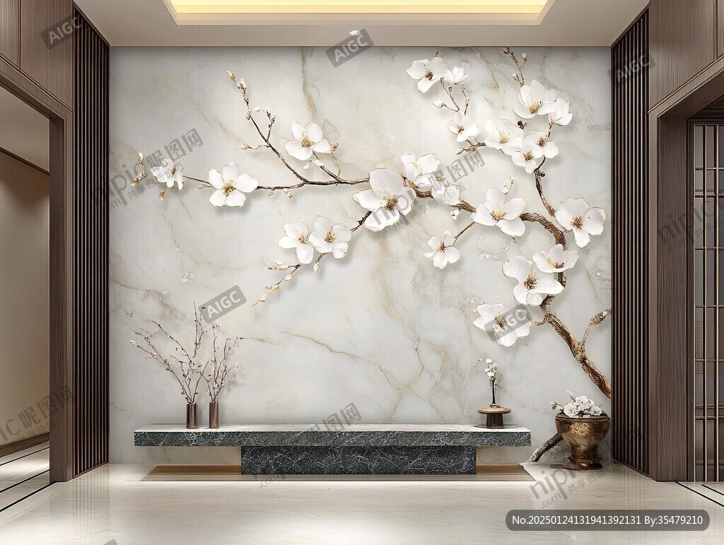 梅花轻奢背景墙